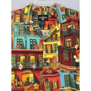 Bayou Wear New Orleans Rayon Shirt Men's Large French Quarter Bourbon St Jazz